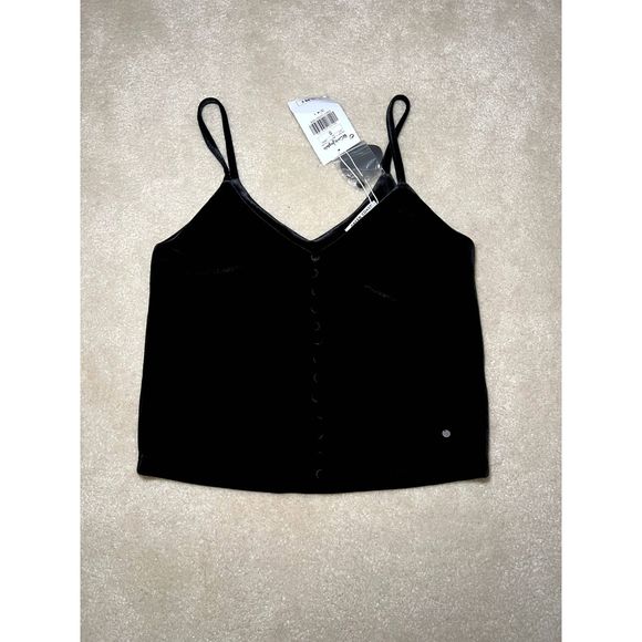 NWT Green Coast Velvet Black Top | Small | El Corte Ingles - Picture 1 of 7